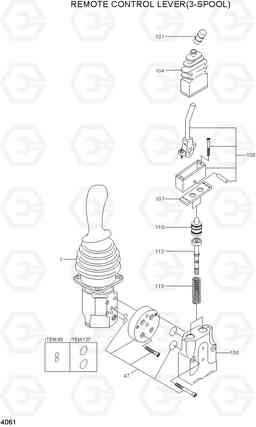 4061 REMOTE CONTROL LEVER(3-SPOOL) HL757-7, Hyundai