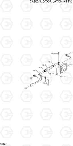 5120 CAB(5/5, DOOR LATCH ASSY) HL757-7, Hyundai