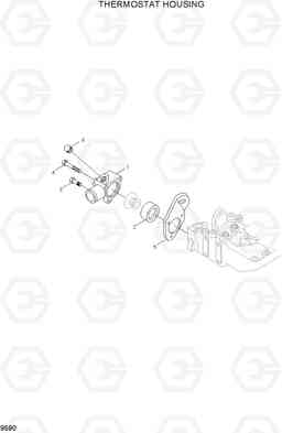 9590 THERMOSTAT HOUSING HL757-7, Hyundai