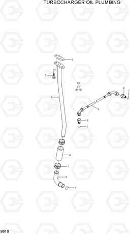 9610 TURBOCHARGER OIL PLUMBING HL757-7, Hyundai
