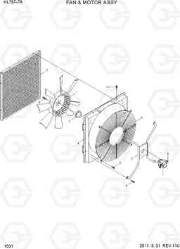 1031 FAN & MOTOR ASSY HL757-7A, Hyundai