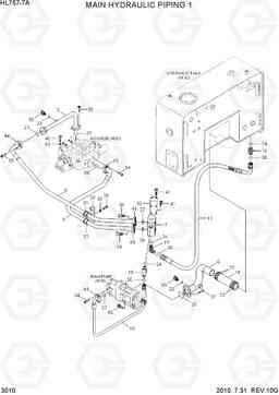 3010 MAIN HYDRAULIC PIPING 1 HL757-7A, Hyundai