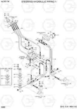 3060 STEERING HYDRAULIC PIPING 1 HL757-7A, Hyundai