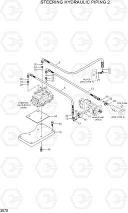 3070 STEERING HYDRAULIC PIPING 2 HL757-7A, Hyundai