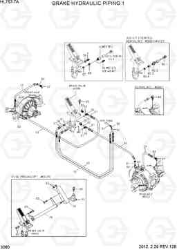 3080 BRAKE HYDRAULIC PIPING 1 HL757-7A, Hyundai