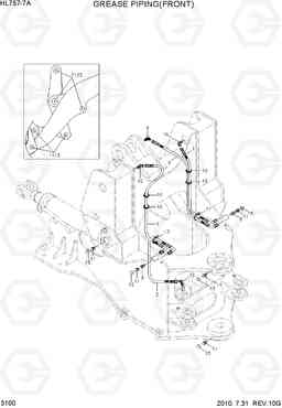 3100 GREASE PIPING(FRONT) HL757-7A, Hyundai