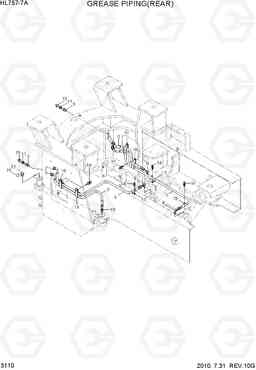 3110 GREASE PIPING(REAR) HL757-7A, Hyundai