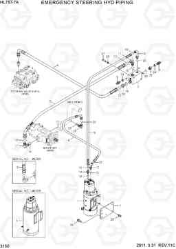 3150 EMERGENCY STEERING HYD PIPING HL757-7A, Hyundai