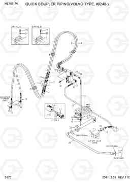 3170 QUICK COUPLER PIPING(VOLVO TYPE, #0248-) HL757-7A, Hyundai