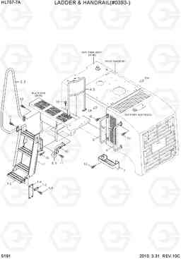 5191 LADDER & HANDRAIL(#0393-) HL757-7A, Hyundai