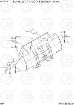 7041 BUCKET(2.7M3, 1-TOOTH & SEGMENT) HL757-7A, Hyundai