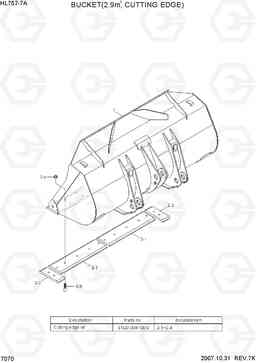 7070 BUCKET(2.9M3, CUTTING EDGE) HL757-7A, Hyundai