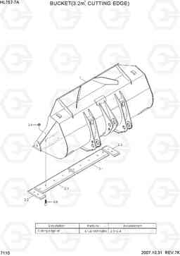 7110 BUCKET(3.2M3, CUTTING EDGE) HL757-7A, Hyundai