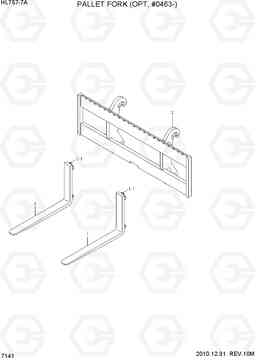 7141 PALLET FORK(OPT, #0463-) HL757-7A, Hyundai