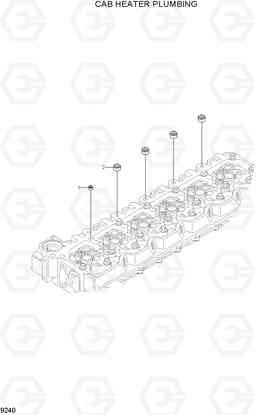 9240 CAB HEATER PLUMBING HL757-7A, Hyundai