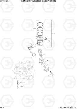 9420 CONNECTING ROD AND PISTON HL757-7A, Hyundai