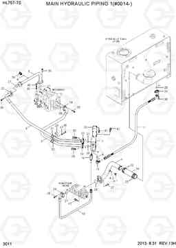 3011 MAIN HYDRAULIC PIPING1(#0014-) HL757-7S, Hyundai