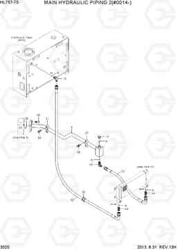 3020 MAIN HYDRAULIC PIPING2(#0014-) HL757-7S, Hyundai