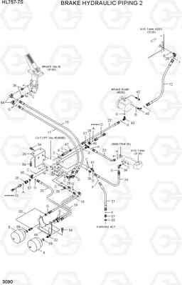 3090 BRAKE HYDRAULIC PIPING 2 HL757-7S, Hyundai