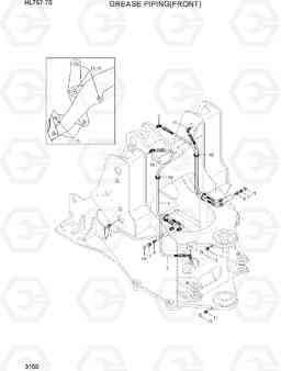 3100 GREASE PIPING(FRONT) HL757-7S, Hyundai