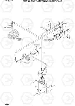 3150 EMERGENCY STEERING HYD PIPING HL757-7S, Hyundai
