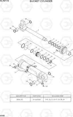 4140 BUCKET CYLINDER HL757-7S, Hyundai