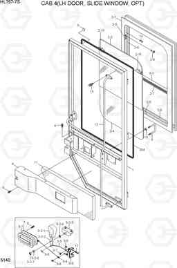 5140 CAB 4(LH DOOR, SLIDE WINDOW, OPT) HL757-7S, Hyundai