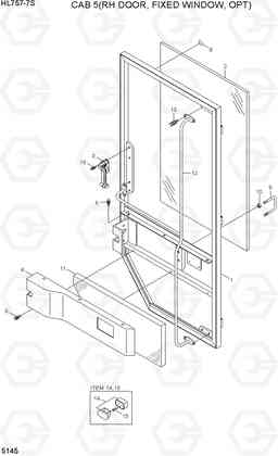5145 CAB 5(RH DOOR, FIXED WINDOW, OPT) HL757-7S, Hyundai