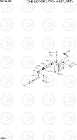5150 CAB 6(DOOR LATCH ASSY, OPT) HL757-7S, Hyundai