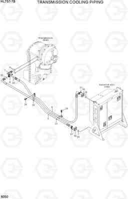 6050 TRANSMISSION COOLING PIPING HL757-7S, Hyundai