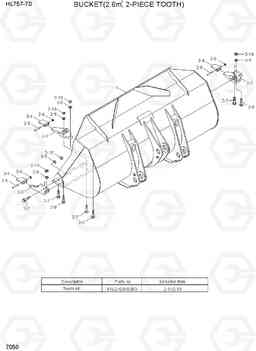 7050 BUCKET(2.6M3, 2-PIECE TOOTH) HL757-7S, Hyundai