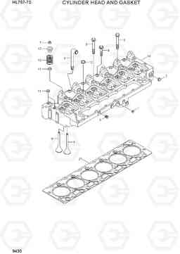 9430 CYLINDER HEAD AND GASKET HL757-7S, Hyundai