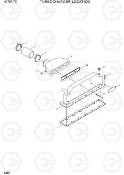 9490 TURBOCHARGER LOCATION HL757-7S, Hyundai