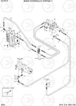 3010 MAIN HYDRAULIC PIPING 1 HL757-9, Hyundai