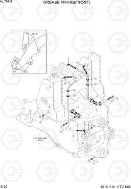 3100 GREASE PIPING(FRONT) HL757-9, Hyundai