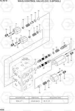 4035 MAIN CONTROL VALVE (2/2, 2-SPOOL) HL757-9, Hyundai