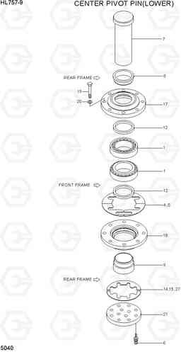 5040 CENTER PIVOT PIN(LOWER) HL757-9, Hyundai