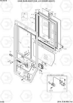 5100 CAB SUB ASSY(3/4, LH DOOR ASSY) HL757-9, Hyundai