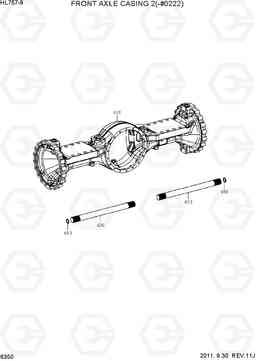 6350 FRONT AXLE CASING 2(-#0222) HL757-9, Hyundai