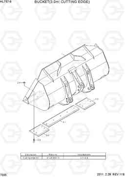 7035 BUCKET(3.0M3, CUTTING EDGE) HL757-9, Hyundai