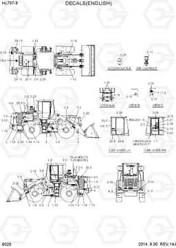 8020 DECALS(ENGLISH) HL757-9, Hyundai