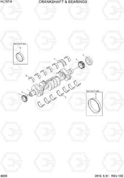 9030 CRANKSHAF & BEARINGS HL757-9, Hyundai