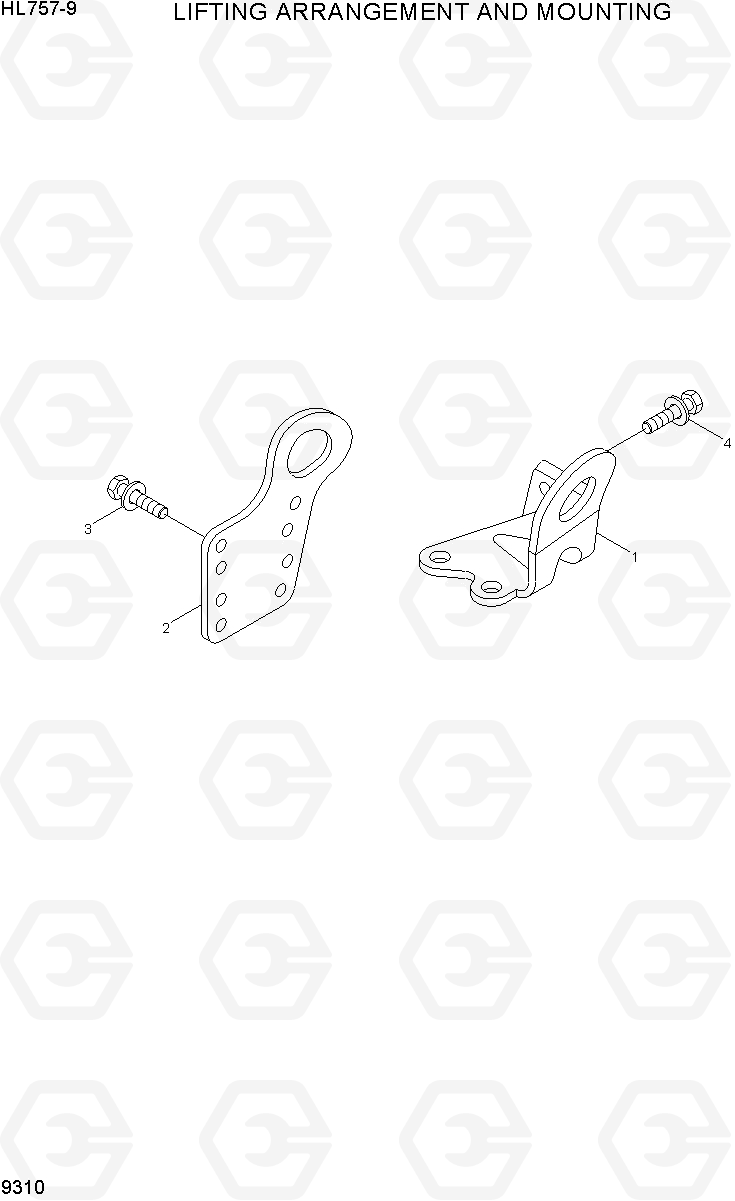 9310 LIFTING ARRANGEMENT AND MOUNTING HL757-9, Hyundai