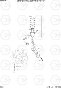 9420 CONNECTING ROD AND PISTON HL757-9, Hyundai