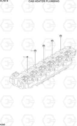 A240 CAB HEATER PLUMBING HL757-9, Hyundai