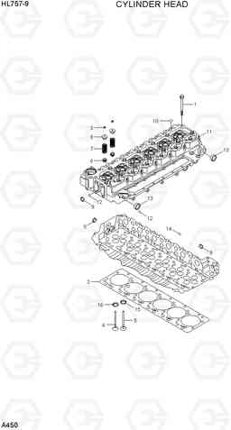 A450 CYLINDER HEAD HL757-9, Hyundai