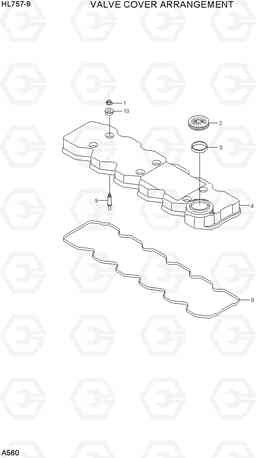 A560 VALVE COVER ARRANEMENT HL757-9, Hyundai