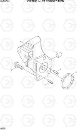 A570 WATER INLET CONNECTION HL757-9, Hyundai