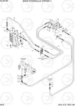 3010 MAIN HYDRAULIC PIPING 1 HL757-9A, Hyundai