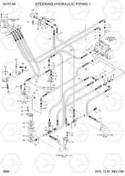 3060 STEERING HYDRAULIC PIPING 1 HL757-9A, Hyundai